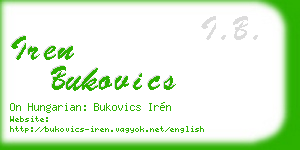 iren bukovics business card