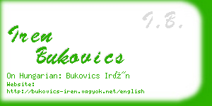 iren bukovics business card